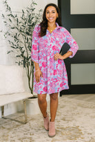 Inspire Collared Dress in Pink Paisley - Charming Charlie