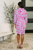 Inspire Collared Dress in Pink Paisley - Charming Charlie