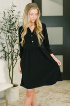Inspire Collared Neck Dress in Black - Charming Charlie