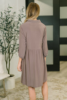 Inspire Collared Neck Dress in Mocha - Charming Charlie