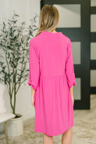 Inspire Collared Neck Dress in Runway Pink - Charming Charlie