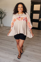 Isabel Embroidered Tunic in Mocha - Charming Charlie