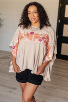 Isabel Embroidered Tunic in Mocha - Charming Charlie