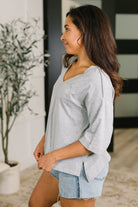 It's All You Oversized Tunic Top in Grey - Charming Charlie