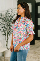 It's Been a Day Split Neck Blouse - Charming Charlie