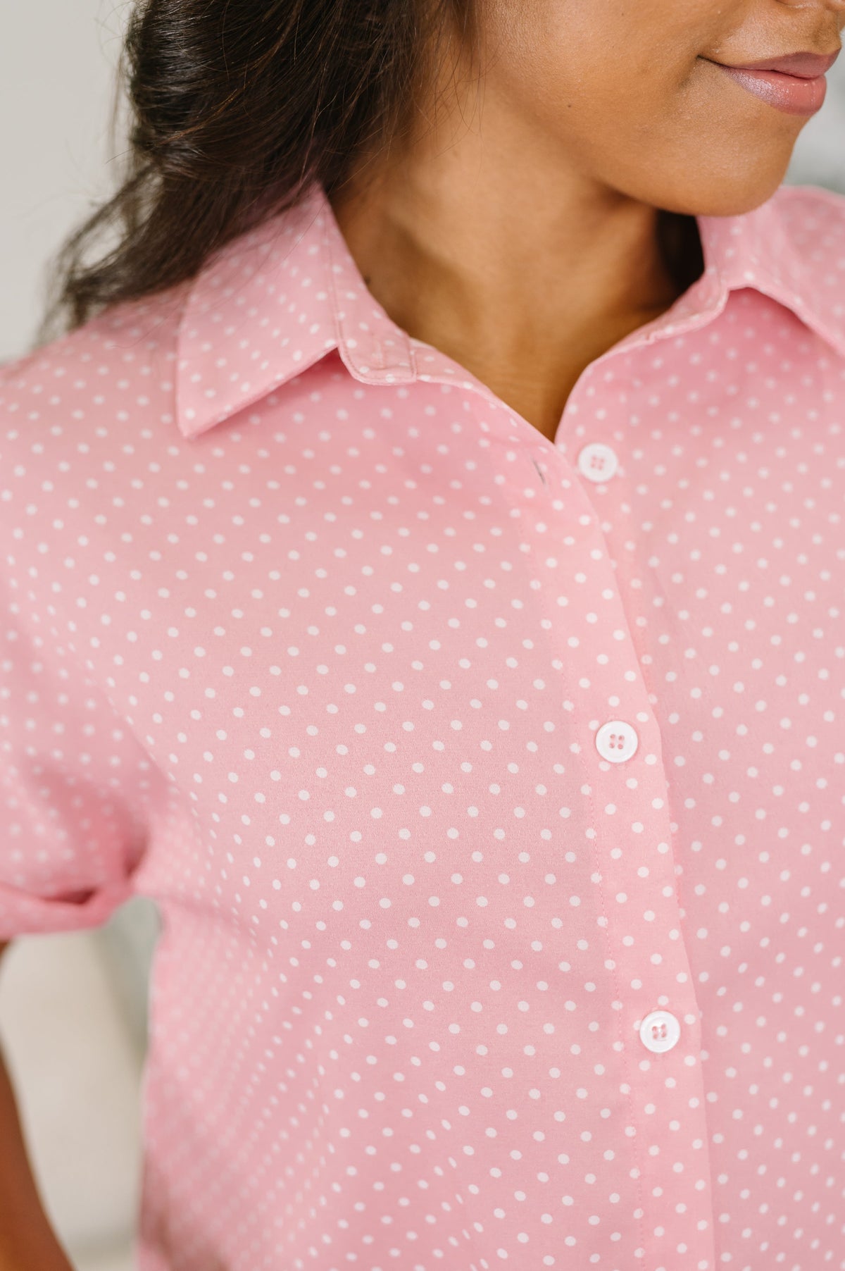 It's Just Business Collared Button Down Blouse - Charming Charlie