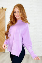 It's The Little Things Relaxed Scuba Pullover in Lavender - Charming Charlie