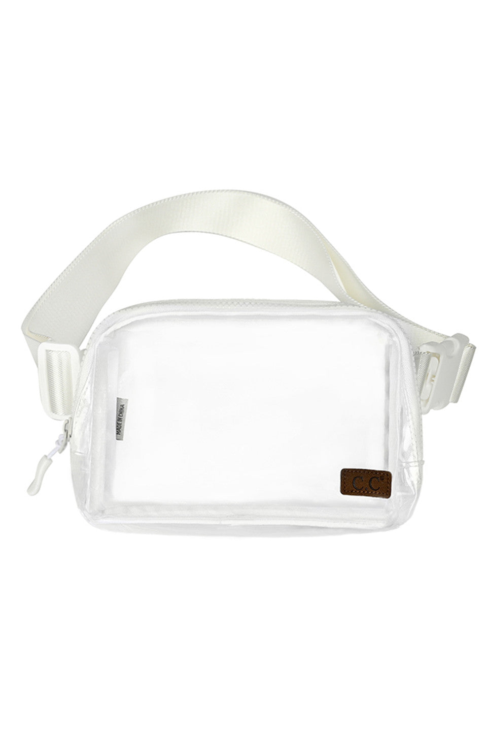 Ivory C.C Clear Stadium Fanny Pack is the perfect accessory for any event or outing where clear bags are required. Keep your hands free and your belongings secure in this stylish pack, made from durable materials and designed with convenience in mind. Stay organized and compliant with this must-have accessory.