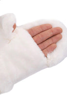 Ivory CC Faux Fur Mittens With Shepherd Lining, are a smart, eye-catching, and attractive addition to your outfit. These trendy gloves keep you absolutely warm and toasty in the winter and cold weather outside. Accessorize the fun way with these gloves. It's the autumnal touch you need to finish your outfit in style. A pair of these gloves will be a nice gift for your family, friends, anyone you love, and even yourself.