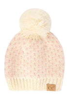 Ivory Pink C C Kids Heart Pattern Knit Beanie with Pom, awesome heart pattern design with yarn pom makes it beautiful and keeps your kids standing out with perfect beauty. Wear throughout the winter and cold days to ensure absolute comfortability. Coordinate with any outfit to match the best with perfect warmth and coziness. It Comes in one size winter cap with a pom that fits most head sizes. Enjoy the winter in comfort with this Heart Beanie!