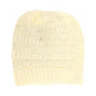 Ivory Sequin CC Tail Beanie expertly blends functionality with fashionable detail. Crafted from soft, insulating materials, it ensures warmth during colder seasons. The subtle sequin embellishments add a refined shimmer without overwhelming the design, while the distinctive tail silhouette offers a contemporary edge. Perfect for those seeking sophisticated winter headwear that performs as well as it looks.