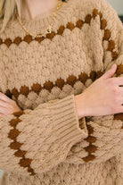 Ivy Lane Textured Sweater in Taupe - Charming Charlie