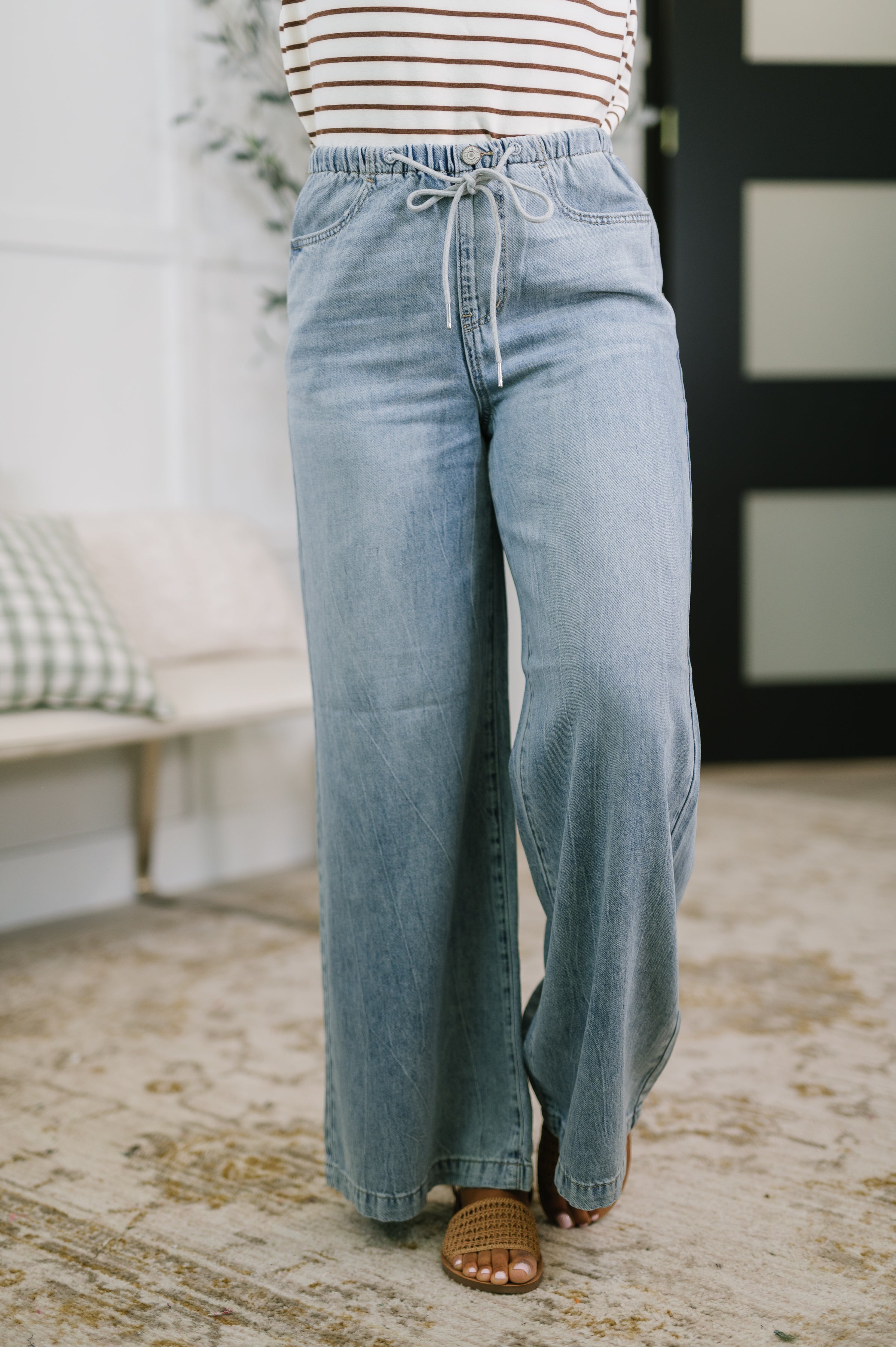 Monica High Waist Palazzo Featherweight with Drawcord - Charming Charlie