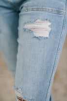 Aiden High Rise Patch Pocket Distressed Boyfriend Jeans - Charming Charlie