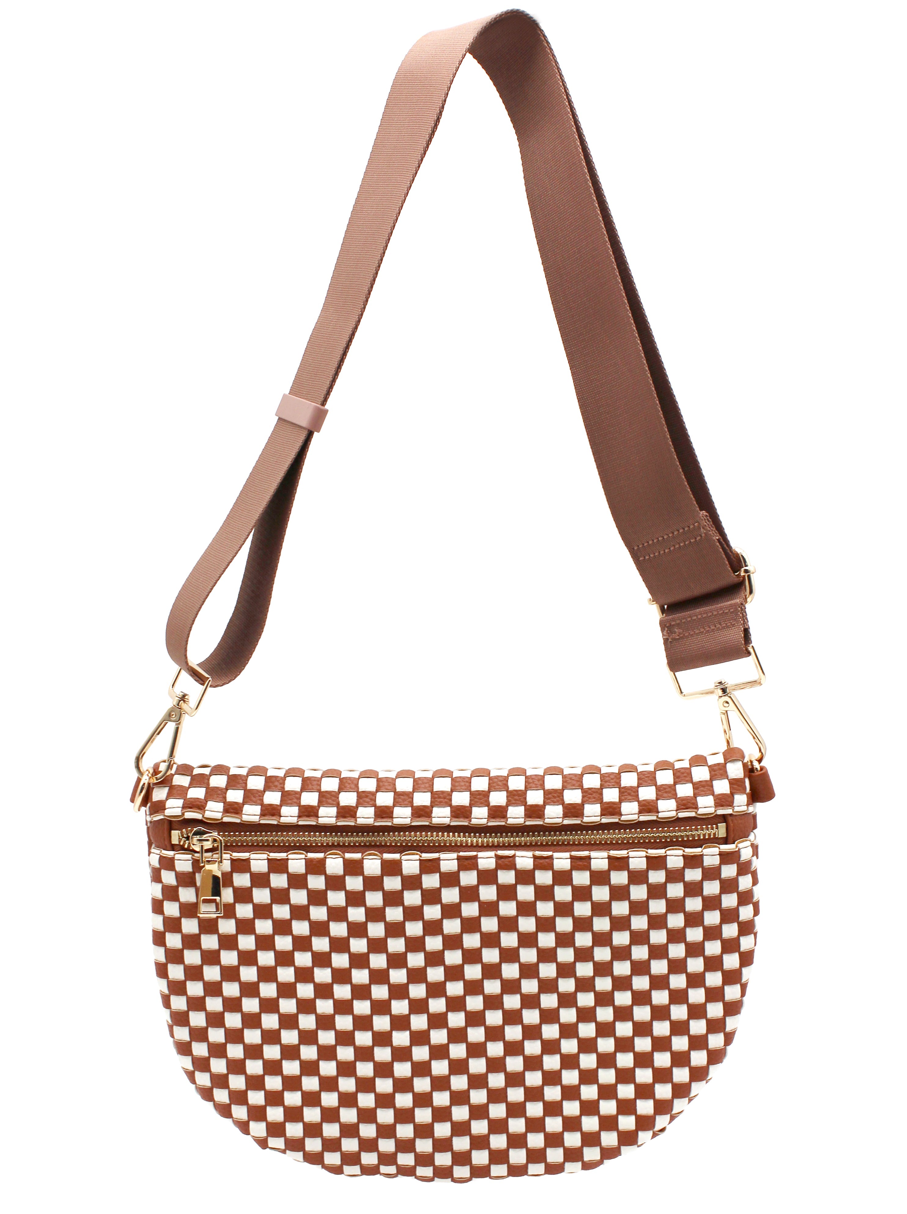 Checkered PU Crossbody Bag - Charming Charlie