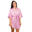Graceful Pink Satin Robe M/L