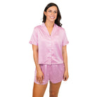 Graceful Pink Satin Pajama Short Set - Charming Charlie