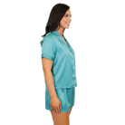 Here's the Deal, Teal Satin Pajama Short Set - Charming Charlie