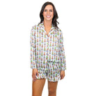 Festive Nutcracker Satin Pajama Long Sleeve Short Set - Charming Charlie