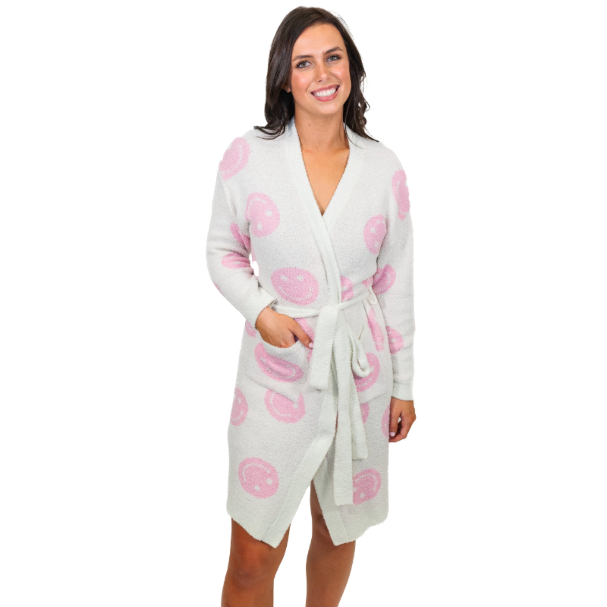 All Smiles Satin Robe - Charming Charlie