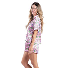 Purrfectly Pink Satin Pajama Short Set S