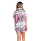 Purrfectly Pink Satin Pajama Short Set S