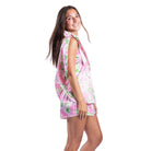 Darling Hydrangea Satin Pajama Tank Set S