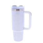 Pearl White 30 Oz. Tumbler With Straw and Handle