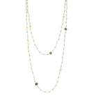 60" Blue Mint Wire Wrapped Link Necklace with Gold Disks and Lobster Claw