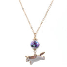 16" Kids Chain Necklace with Purple Confetti Ball Unicorn, 3" Ext
