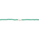 16" Green Mint Beaded Necklace with Pearl, 3" Ext