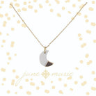 16" Colorblock White and Gold Moon Necklace, 3" Ext