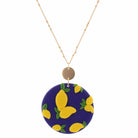 30" Polymer Clay Navy Circle with Lemons , 3" Ext