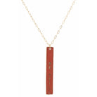 30" Orange Enamel "Be Still" Double Sided Bar with Cross on Back Necklace, 3" Ext