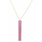 30" Pink Enamel "Forgive" Double Sided Bar with Cross on Back Necklace, 3" Ext