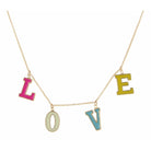 Kids 14" Multi Enamel "Love" Necklace, 3" Ext