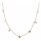 16" Silver "Blessed" Lettter Station, Gold Chain Necklace, 3" Ext
