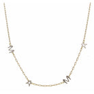 16" Silver "Mama" Letter Station, Gold Chain Necklace, 3" Ext