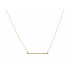 16" Bar with Four Clear Crystals on Gold Chain Necklace , 3" Ext