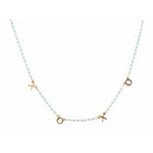 16" Faceted Mint XOXO Necklace, 3" Ext