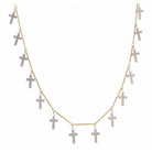 16" Silver Cross Station Necklace , 3" Ext