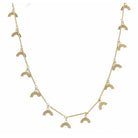 16" Gold Rainbow Station Necklace , 3" Ext