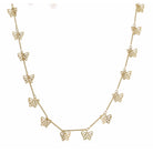 16" Gold Butterfly Station Necklace , 3" Ext