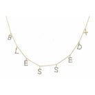 16" Clear Crystal Blessed with Gold Cross Necklace, 3" Ext