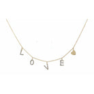 16" Clear Crystal Love with Gold Heart Necklace, 3" Ext