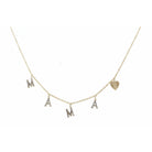 16" Clear Crystal Mama with Gold Heart Necklace, 3" Ext