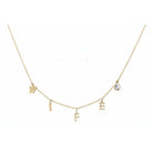 16" Gold Wife with Clear Circle Crystal Necklace, 3" Ext