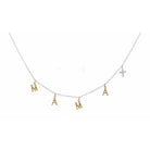 16" Gold Mama with Silver Cross Necklace, 3" Ext