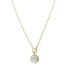 16" Chain with Round Pearl Dangle Necklace, 3" Ext