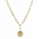 16" Circle with Crystal Outline Necklace, 3" Ext